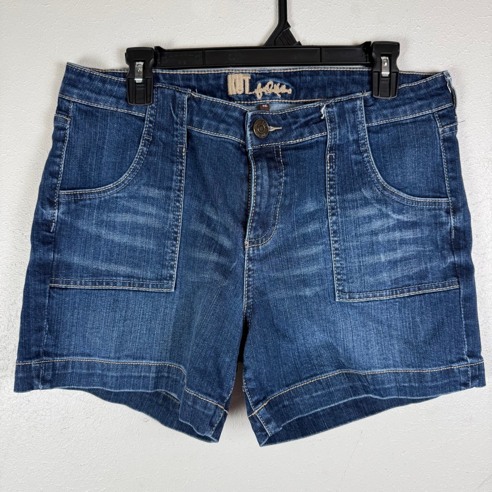 Kut from the Kloth Womens Dark Wash Stretch Denim Shorts Size 12
